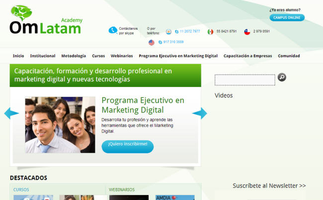 Los cursos se dan a distancia mediante la modalidad e-learning.