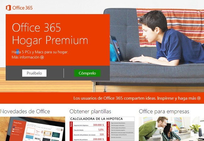 La nueva versión de Office se puede descargar desde www.office.com