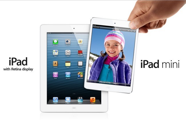 Comparación de tamaño entre el iPad 4 y el iPad Mini.