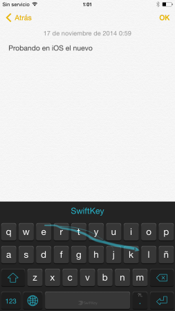 Así se ve un teclado de tercero en el nuevo iOS 8.